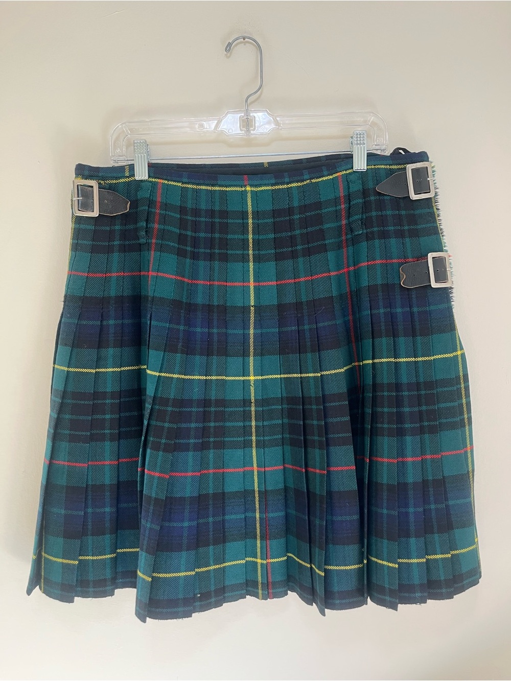 Moss Bros. Covent Garden Vintage Kilt - 100% Pure Wool - Green Plaid